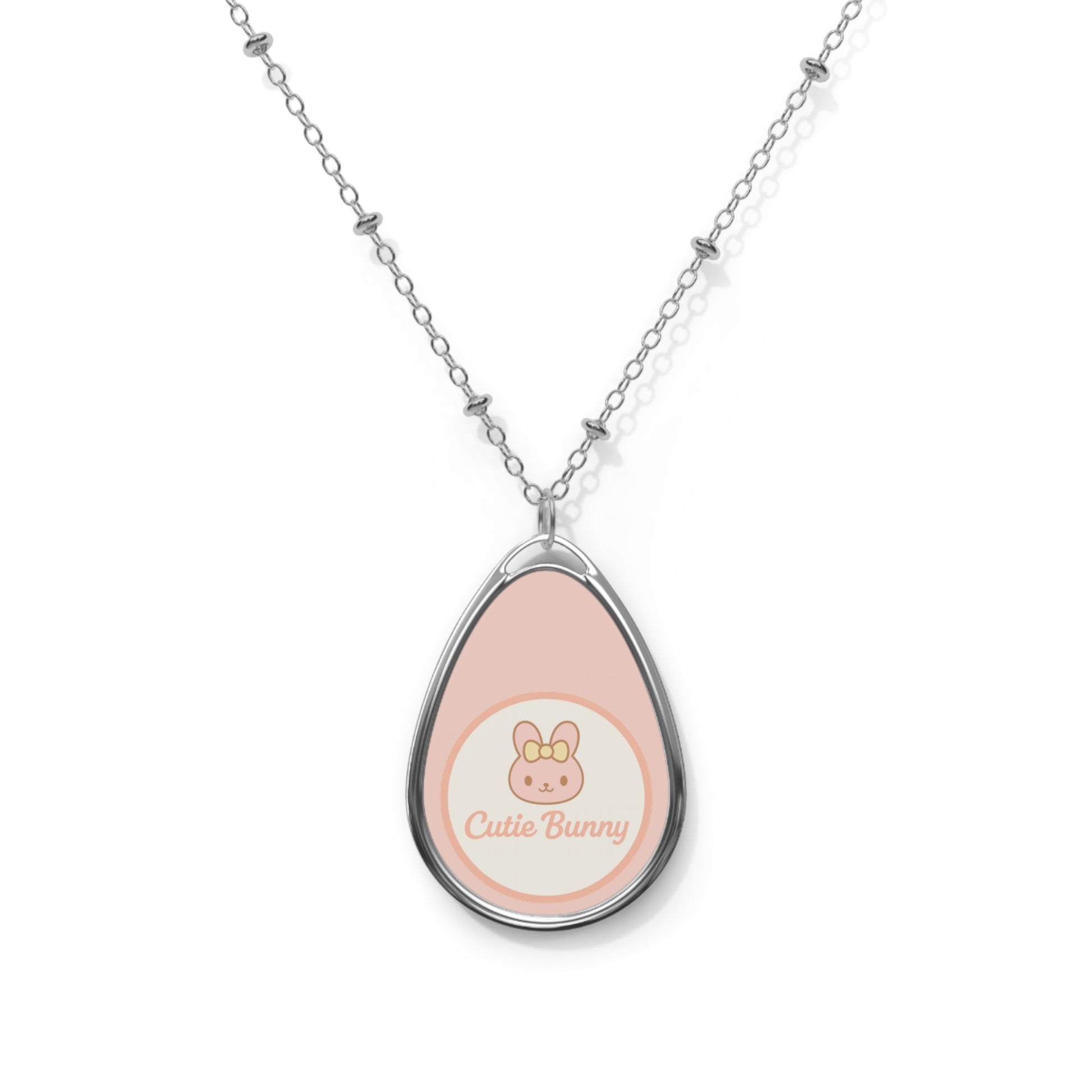 Cutie Bunny Oval Necklace
