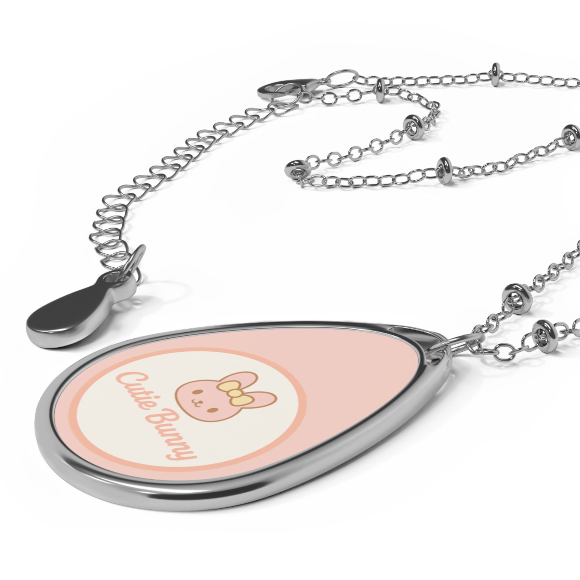 Cutie Bunny Oval Necklace