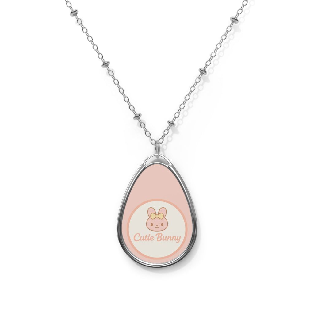 Cutie Bunny Oval Necklace