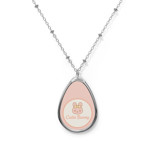 Cutie Bunny Oval Necklace