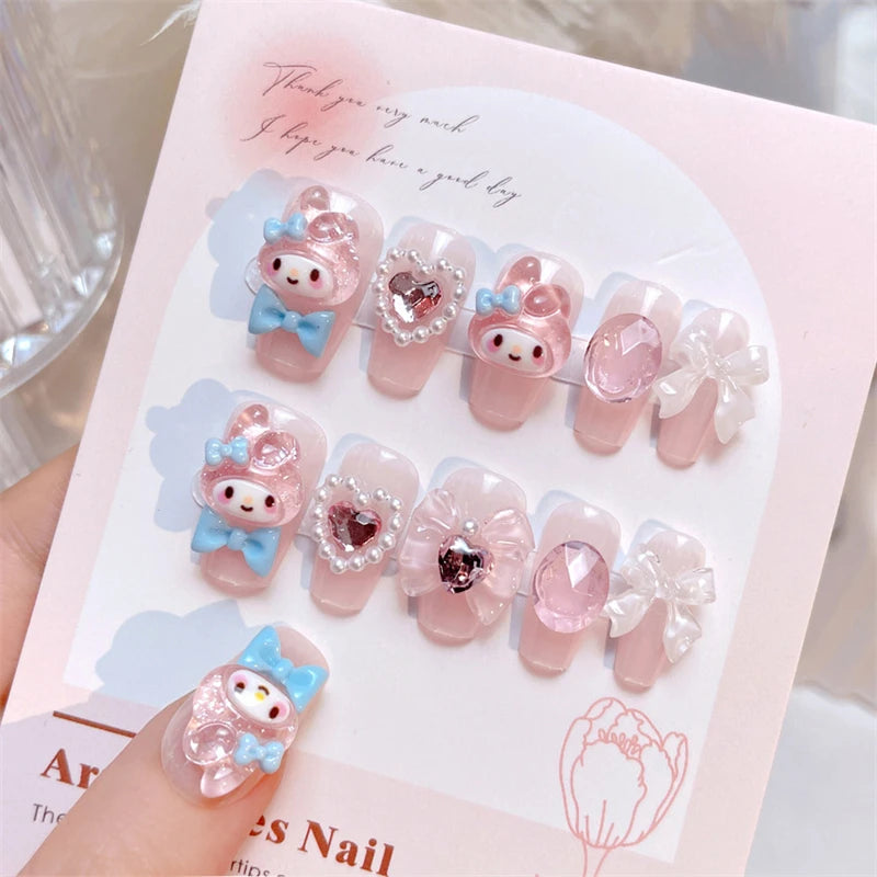 Pink 3D Press-On Nails