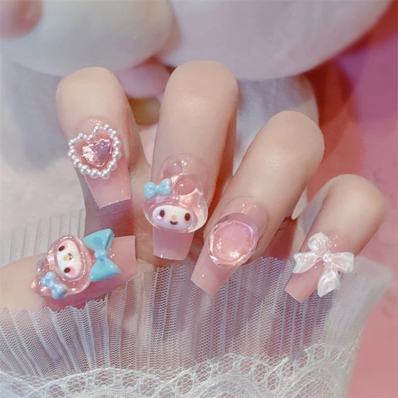 Pink 3D Press-On Nails