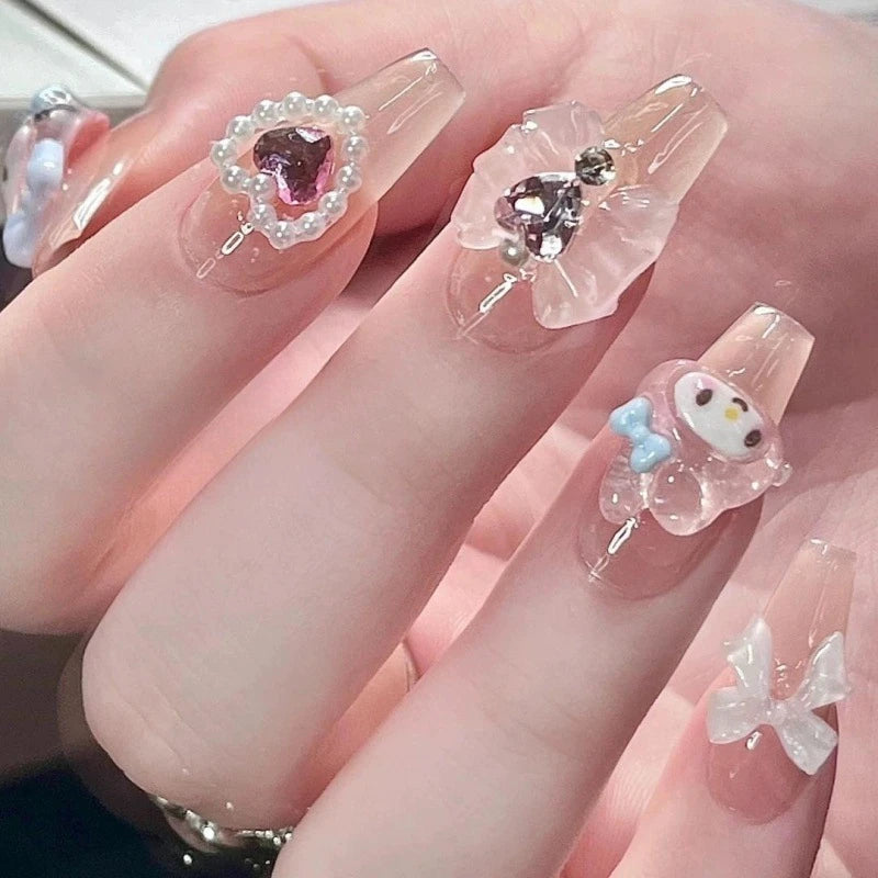 Pink 3D Press-On Nails