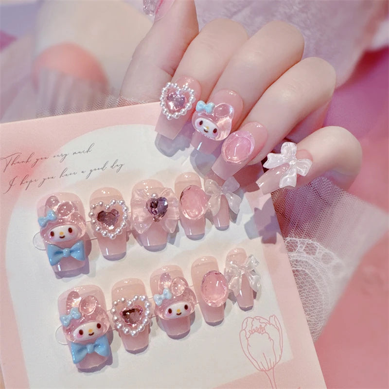 Pink 3D Press-On Nails