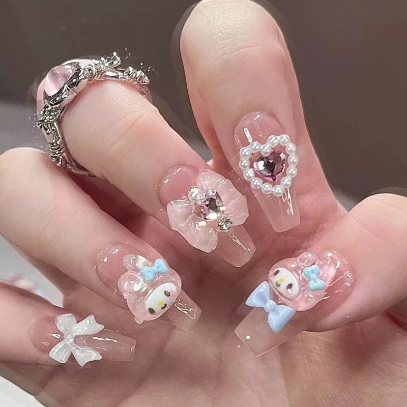 Pink 3D Press-On Nails
