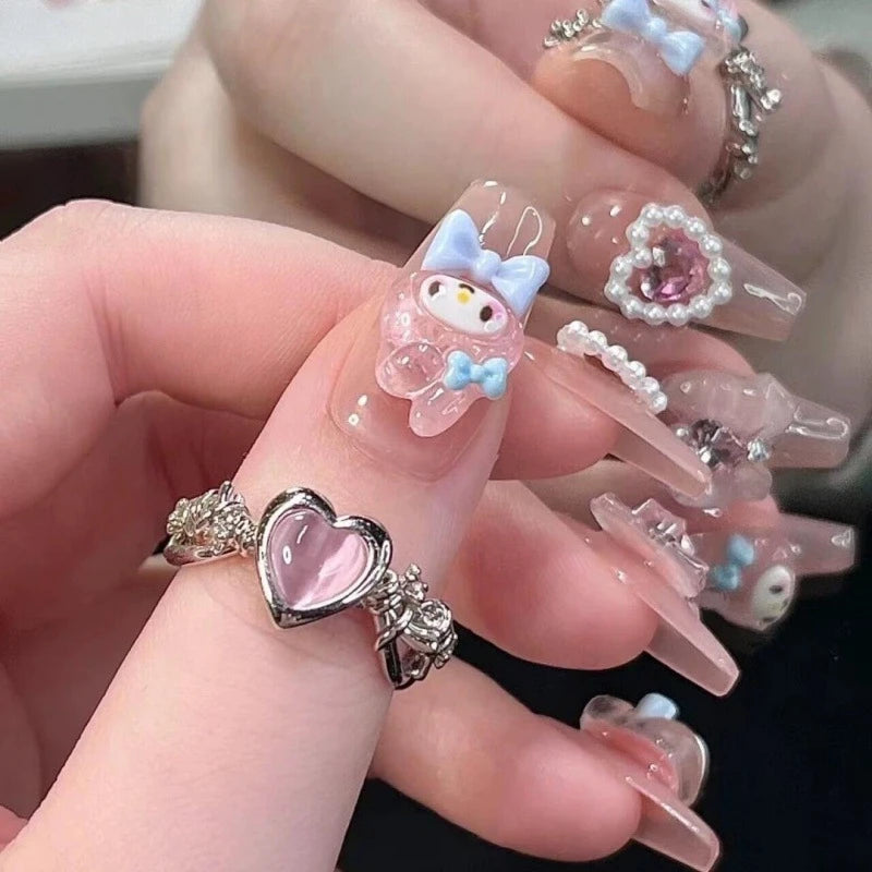 Pink 3D Press-On Nails